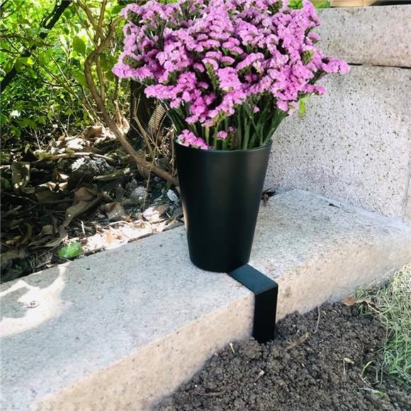 Cemetery Vase with a Stake, Cemetery Flower Vase with Floral Foam, Black - Picture 3 of 6